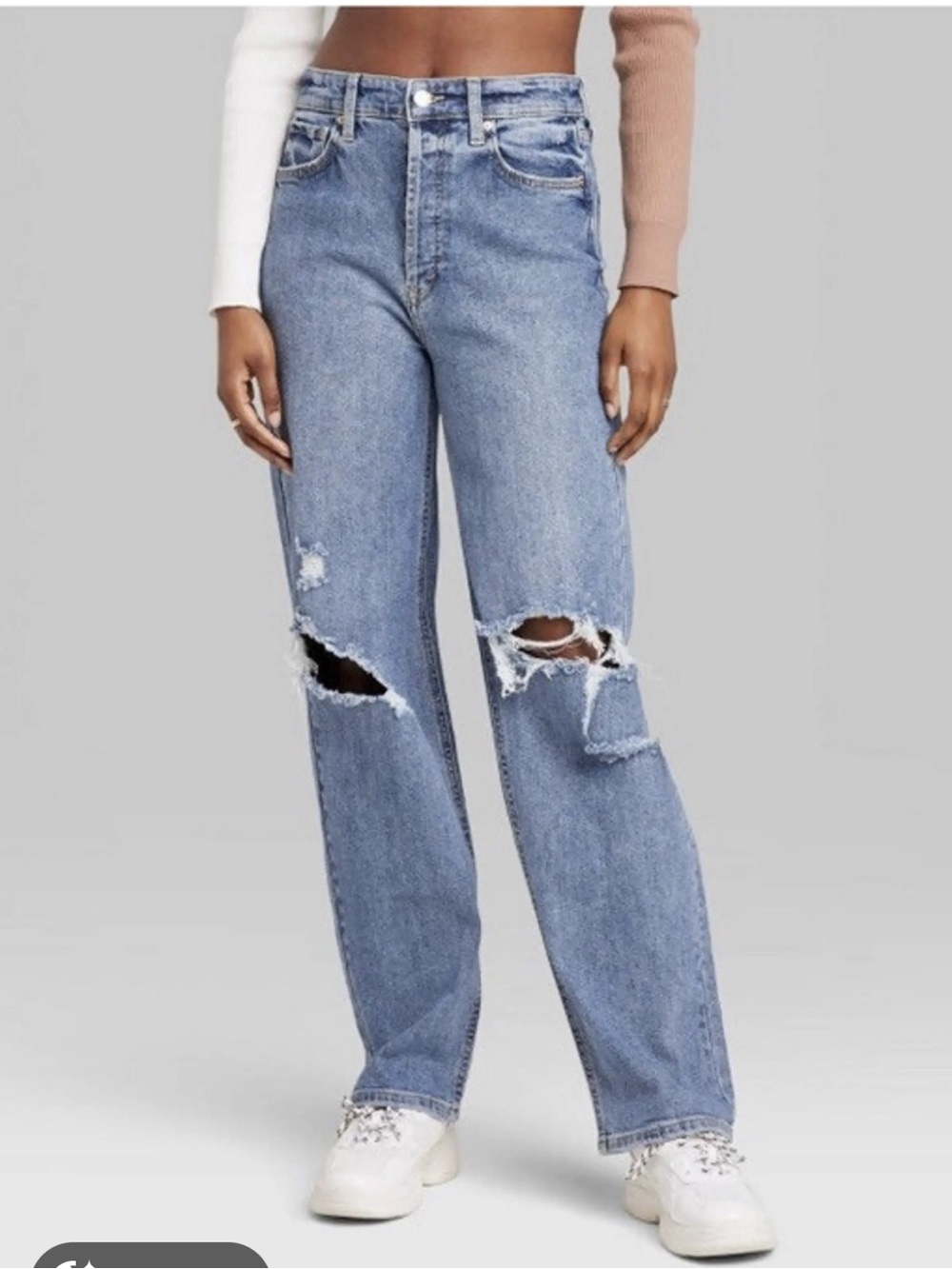 wild fable light wash distressed straight leg jeans